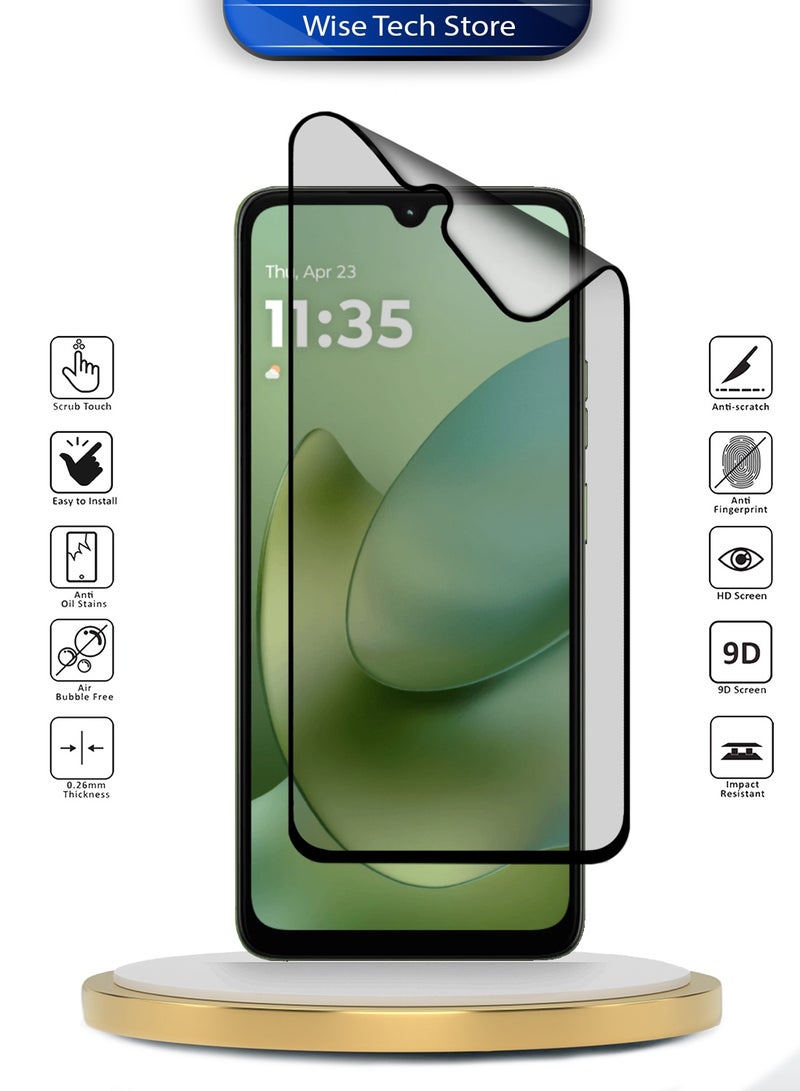 دبليو تيك واقي شاشة مرن مطفي كامل اللصق سيراميك نانو فاخر لهاتف موتورولا موتو G06 / G06 باور 4G 2025 (MSCNMN) - شفاف/أسود - Image 2